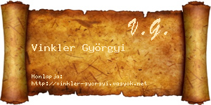 Vinkler Györgyi névjegykártya